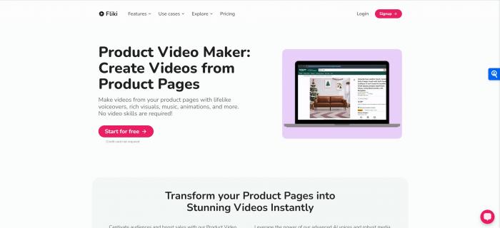 Flik.ai productvideo -maker