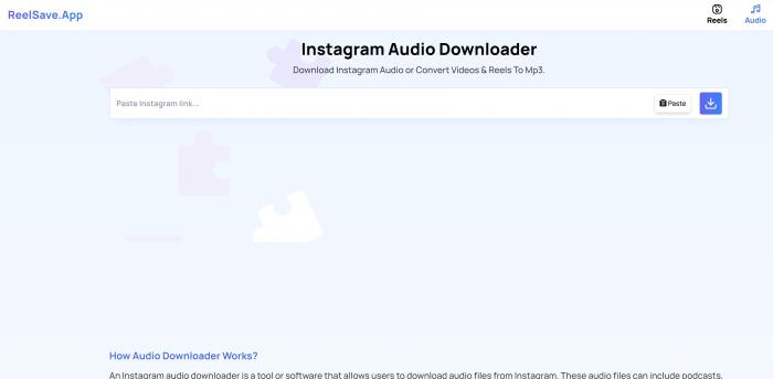 REELSAVE.App Instagram Audio Download Tool