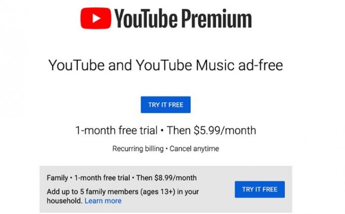 Costo di YouTube Premium-1