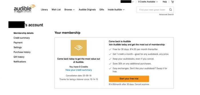 Cancelling Audible Membership for Non-US Users-1