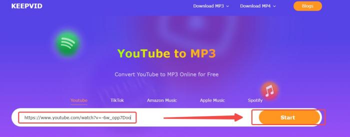 Ferramenta alternativa MP3 de convertores 5. Keepvid.ch-1